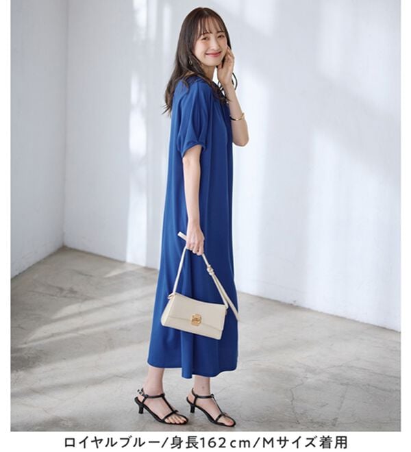 alotta（アロッタ）の「【接触冷感】袖タックゆるワンピース（カットソーワンピース）」｜詳細画像