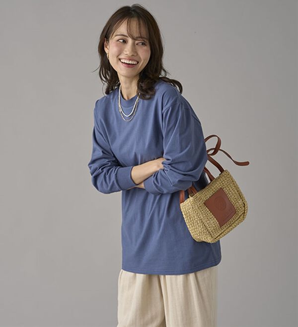 BELLUNA（ベルーナ）の「強撚綿１００％長袖プルオーバー（カットソー）」｜詳細画像