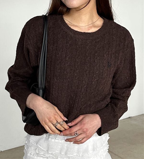 RANAN（ラナン）の「＜U.S.POLO ASSN.ユーエスポロアッスン＞ ワンポイントケーブルニット（ニット・セーター）」｜詳細画像