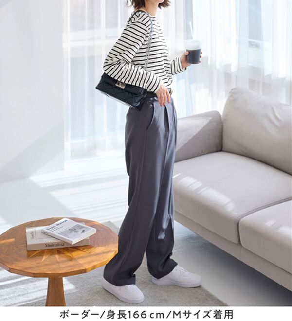 Viola e Viola（ヴィオラ エ ヴィオラ）の「柔らか綿１００％大人キレイTシャツ（カットソー）」｜詳細画像