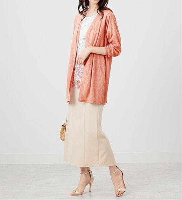 BELLUNA（ベルーナ）の「花柄プリントレースカーディガンアンサンブル（アンサンブル）」｜詳細画像