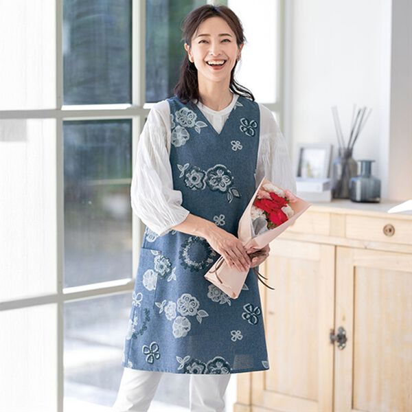 ルフラン（ルフラン）の「【２色組】杢調デザインエプロン（エプロン）」｜詳細画像