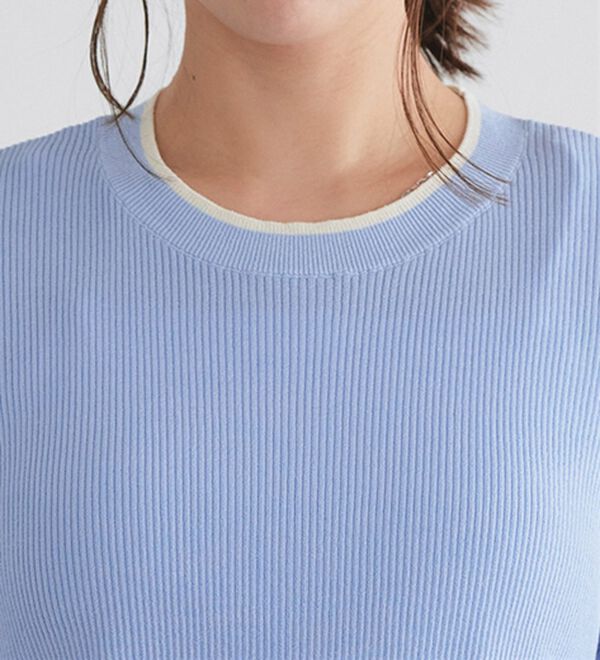 Pierrot（ピエロ）の「【接触冷感】配色デザインフレアニット（ニット・セーター）」｜詳細画像