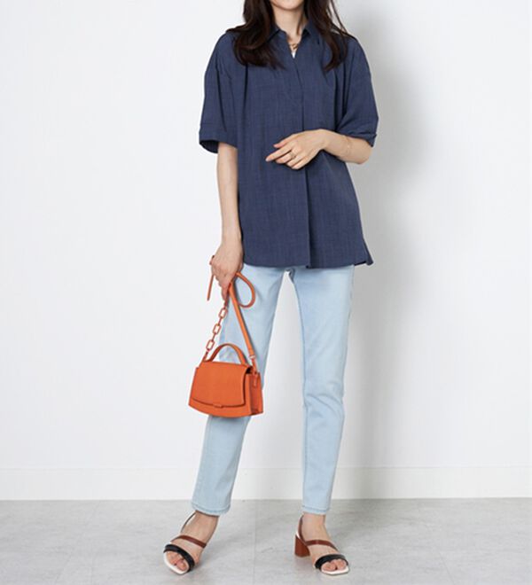 BELLUNA（ベルーナ）の「麻調素材スキッパーブラウス（ブラウス）」｜詳細画像