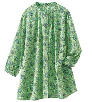 BELLUNA（ベルーナ）の「ナチュラル柄プリントブラウス（チュニック）」｜ミント系花