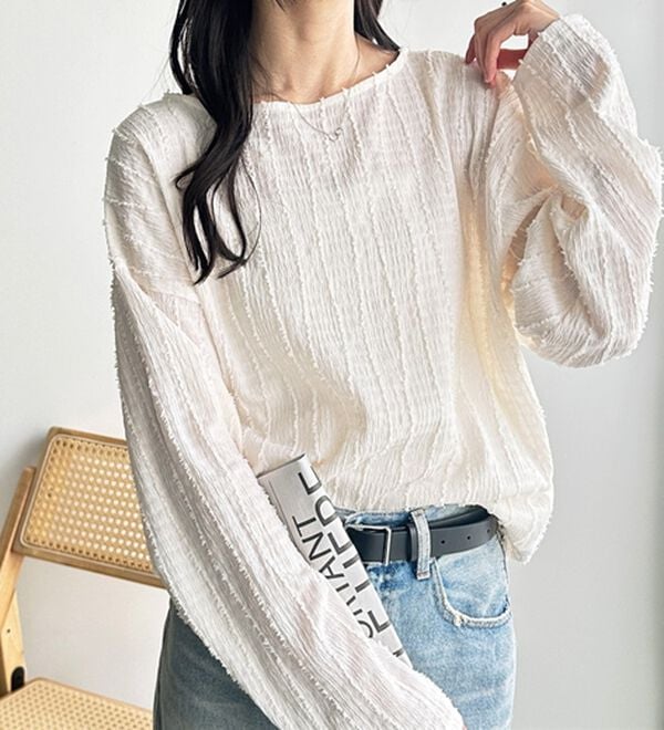 GeeRA（ジーラ）の「シャギージャカードボートネックカットソー（カットソー）」｜詳細画像