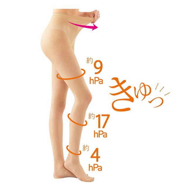 LAVIENNE（ラヴィエンヌ）の「【２足組】お腹周りラク着圧ストッキング（靴下・ストッキング）」｜詳細画像