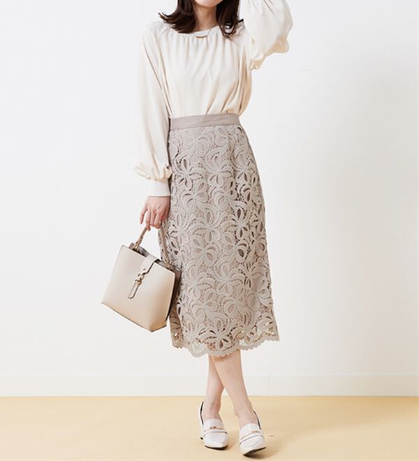 BELLUNA（ベルーナ）の「華やかリボンレーススカート（ロングスカート）」｜詳細画像