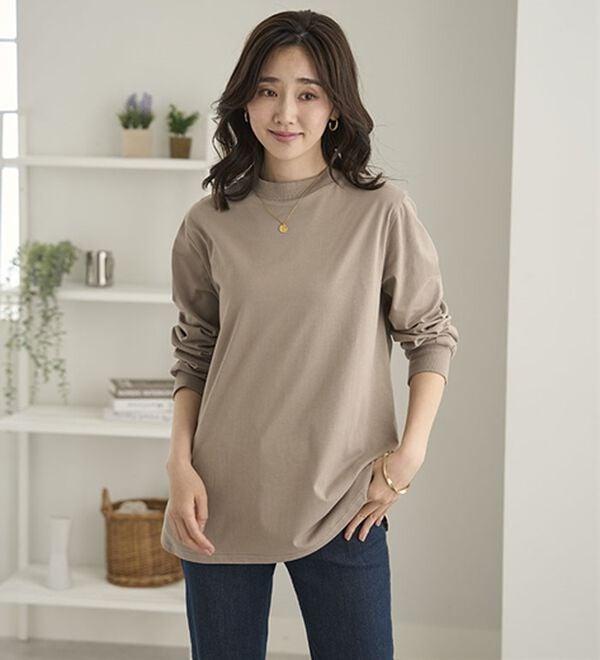 BELLUNA（ベルーナ）の「綿１００腰まわりゆったりリブデザインチュニック（チュニック）」｜詳細画像