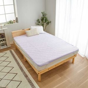 iellio（イエリオ）の「触れるたびひんやり　冷感敷パッド＜接触冷感・洗える・ゴムバンド付でズレにくい・ひんやりッチ＞（敷パッド）」｜ラベンダーグレー