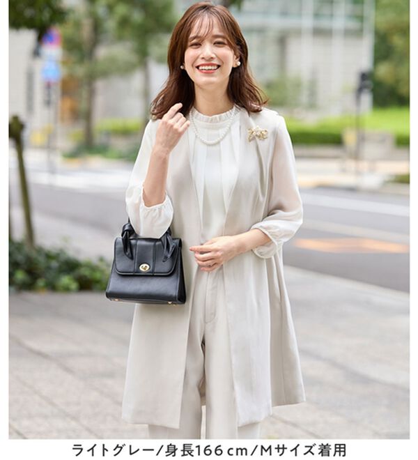 Viola e Viola（ヴィオラ エ ヴィオラ）の「美ラインを叶える！ロングベストセットアップ（パンツスーツ）」｜詳細画像