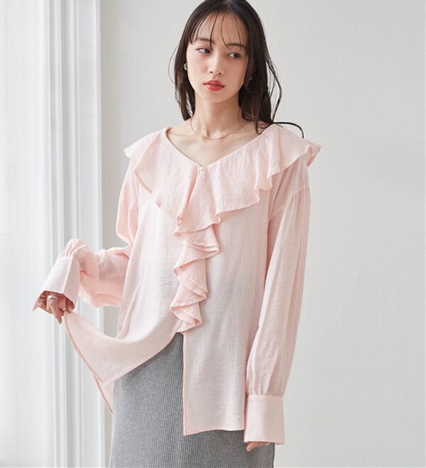 RANAN（ラナン）の「ラッフルフリルオーバーブラウス（ブラウス）」｜詳細画像