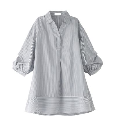 BELLUNA（ベルーナ）の「麻調素材袖タックデザインシャツチュニック（チュニック）」