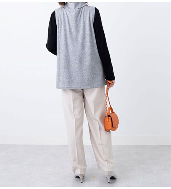 BELLUNA（ベルーナ）の「杢調テレコ素材衿デザインアンサンブル（アンサンブル）」｜詳細画像