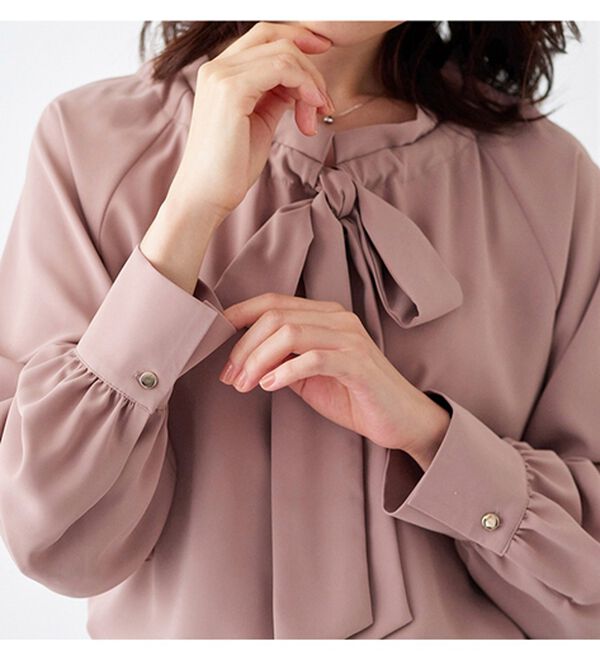 BELLUNA（ベルーナ）の「着脱楽々！フリル衿ボウタイブラウス（ブラウス）」｜詳細画像