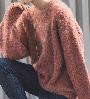 RANAN（ラナン）の「ボリューム袖ふんわりミックスニット（ニット・セーター）」｜詳細画像