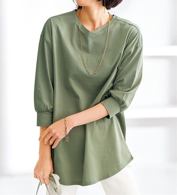 BELLUNA（ベルーナ）の「ひんやり！綿１００％キシリトールプリントチュニック（チュニック）」｜詳細画像