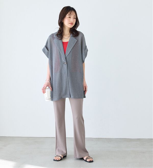 BELLUNA（ベルーナ）の「シュッと体型カバー！ジャストフィットフレアーパンツ（フルレングスパンツ）」｜詳細画像