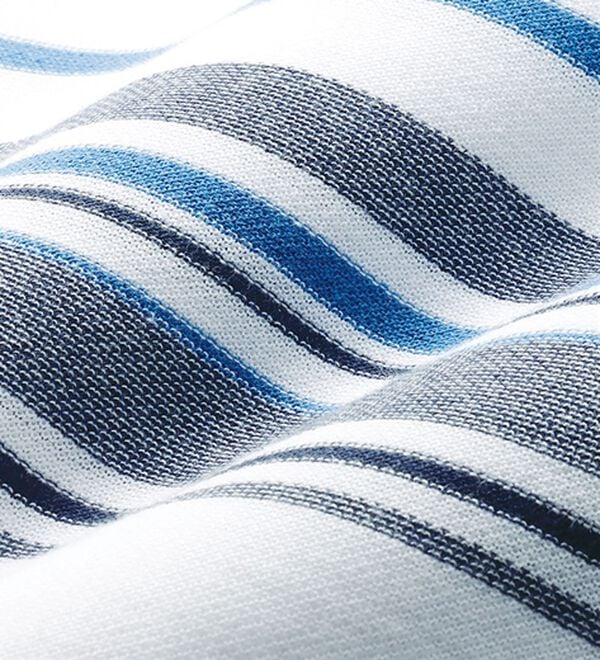 「＜ハッシュパピー＞華やかボーダージャカードジップポロ（メンズトレーナー）」｜詳細画像