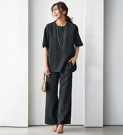 BELLUNA（ベルーナ）の「ぐんと華やぐ！ふくれジャカードセットアップ（セットアップ）」