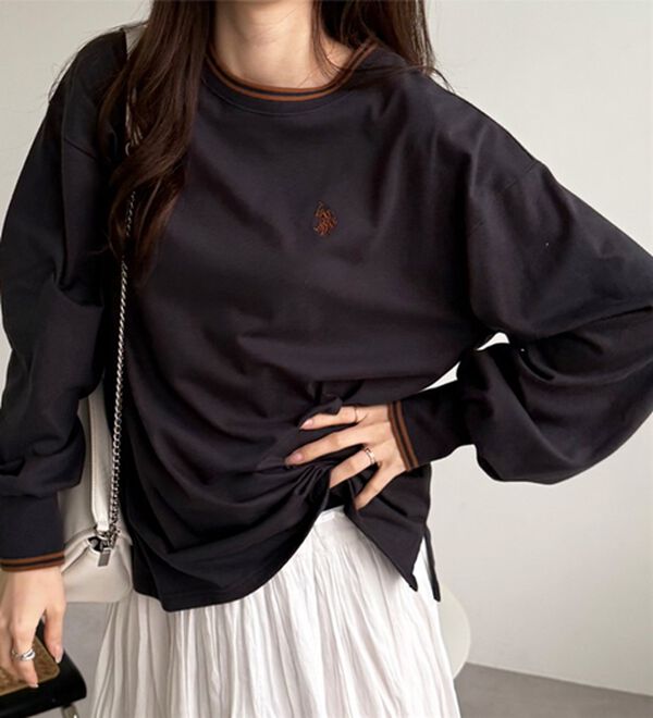 GeeRA（ジーラ）の「【Ｕ．Ｓ．　ＰＯＬＯ　ＡＳＳＮ．】配色ラインロンＴ（カットソー）」｜詳細画像