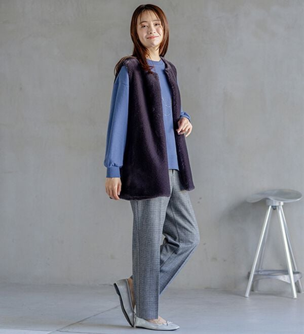 BELLUNA（ベルーナ）の「軽やか綿混！大人サマ見えスウェット（カットソー）」｜詳細画像