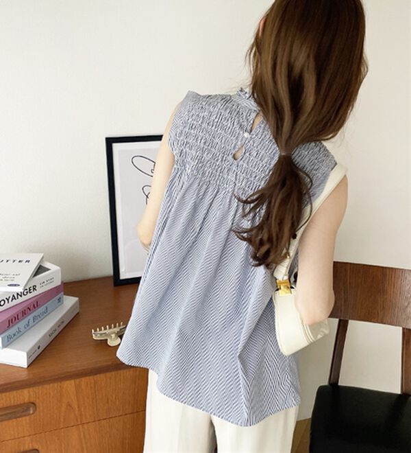 GeeRA（ジーラ）の「ストライプシャーリングブラウス（アンサンブル）」｜詳細画像