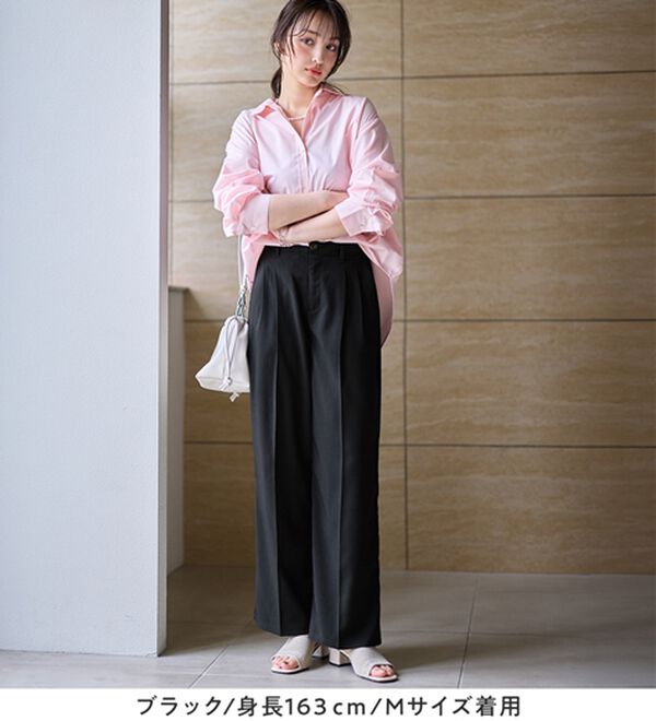 alotta（アロッタ）の「麻調ワイドスラックスパンツ（フルレングスパンツ）」｜詳細画像