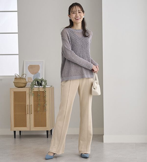 パンツ elena ストレッチスエード調美脚パンツ - ベルーナ【公式】