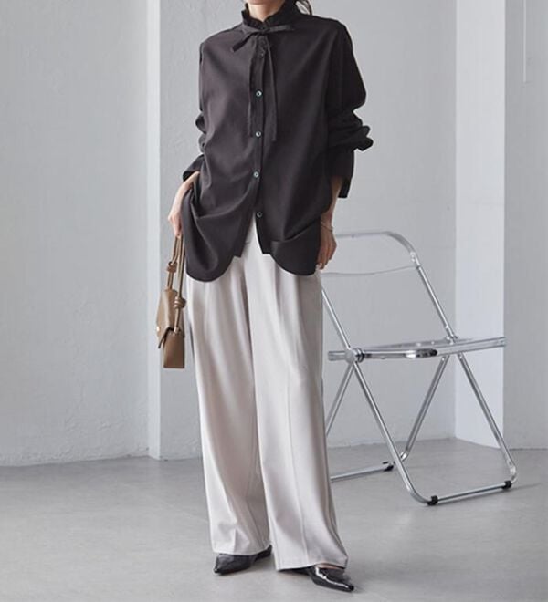 RANAN（ラナン）の「プチフリルリボン付きブラウス（ブラウス）」｜詳細画像