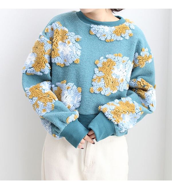 GeeRA（ジーラ）の「花柄ボアジャカードプルオーバー（トレーナー・スウェット）」｜詳細画像