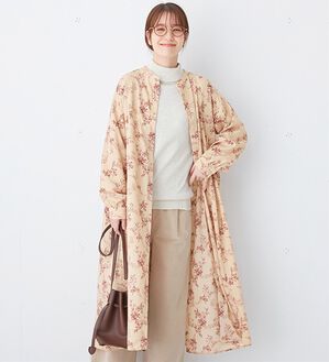 花柄ロング丈シャツワンピース - ベルーナ【公式】