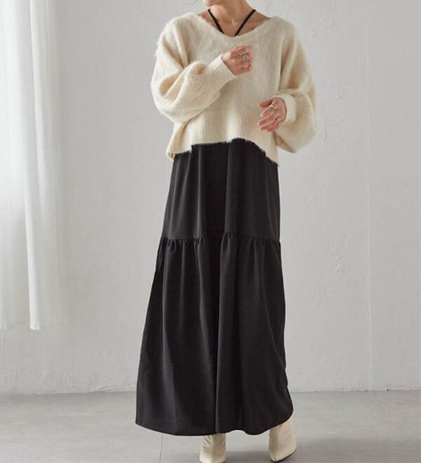 RANAN（ラナン）の「シャギーニット&times;キャミワンピースセット（その他ワンピース）」｜詳細画像