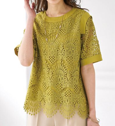 BELLUNA（ベルーナ）の「【Ｌａｇｒｉｌｕａ】華やかスカラップレースデザインブラウス（ブラウス）」