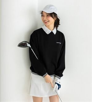 BELLUNA（ベルーナ）の「【三枝こころコラボ】配色ライントレーナー（カットソー）」｜ブラック