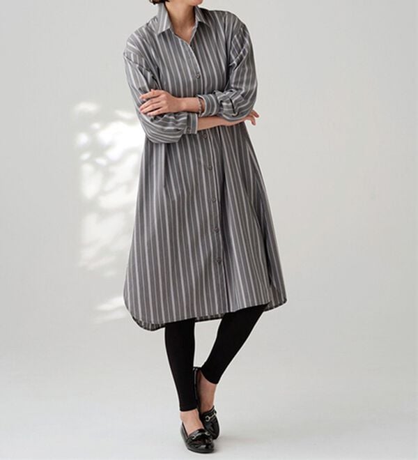 BELLUNA（ベルーナ）の「＜ＳＯＬＯＴＥＸ（Ｒ）＞ストレッチシャツワンピース（シャツワンピース）」｜詳細画像