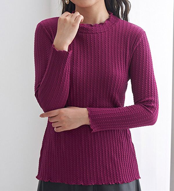 BELLUNA（ベルーナ）の「フリル衿ジャカードプルオーバー（カットソー）」｜詳細画像