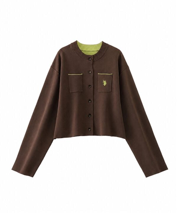 RANAN（ラナン）の「＜U.S.POLO ASSN.＞Ｗフェイスバイカラーカーディガン（ニットカーディガン）」｜詳細画像