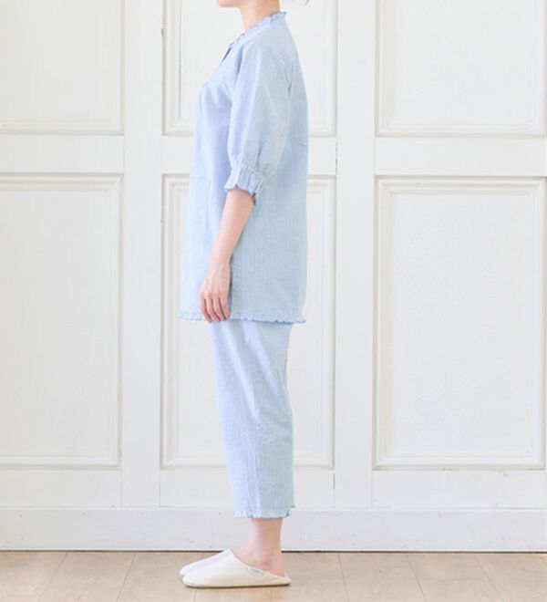 LAVIENNE（ラヴィエンヌ）の「サラッと涼感、綿１００％サッカーパジャマ（パジャマ・ルームウェア）」｜詳細画像