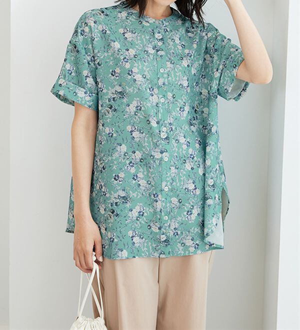 BELLUNA（ベルーナ）の「〈日比谷花壇〉バンドカラーチュニック（チュニック）」｜詳細画像