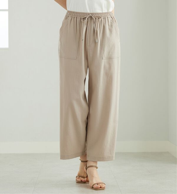 BELLUNA（ベルーナ）の「サラリ快適！ビンテージ調ベイカーワイドパンツ（ワイドパンツ・ガウチョ）」｜詳細画像