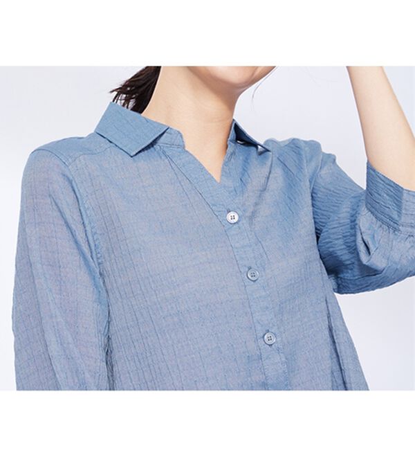 BELLUNA（ベルーナ）の「スキッパー衿ぽこぽこ素材ブラウス（ブラウス）」｜詳細画像