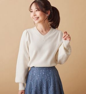 alotta（アロッタ）の「Ｖネックアンジェリーナニット（ニット・セーター）」｜オフホワイト