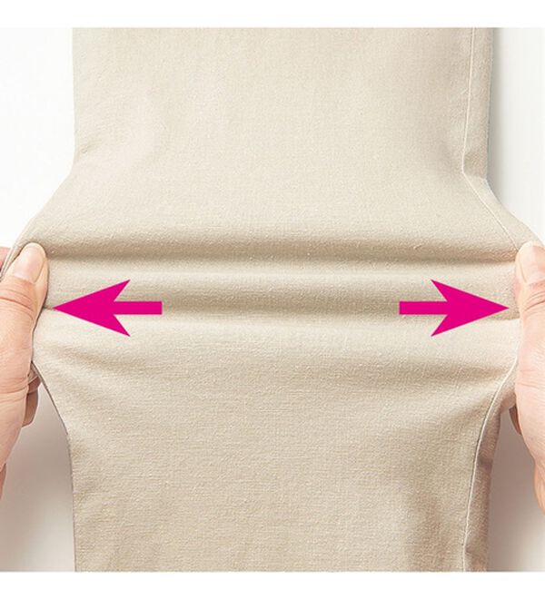 VINNO（ヴィノ）の「リネン混ストレッチ冷感ワイドパンツ（ワイドパンツ・ガウチョ）」｜詳細画像