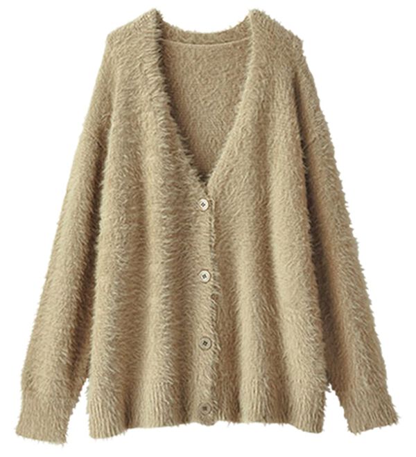 BELLUNA（ベルーナ）の「ふんわりシャギー素材ニットカーディガン（ニットカーディガン）」｜詳細画像