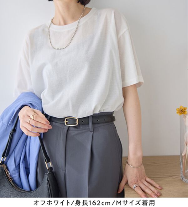 Viola e Viola（ヴィオラ エ ヴィオラ）の「ほんのり透け感綿混セミシアートップス（カットソー）」｜詳細画像