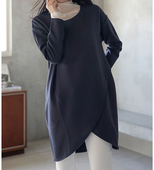 RANAN（ラナン）の「裏起毛！あったかアシメデザインチュニック（チュニック）」｜詳細画像