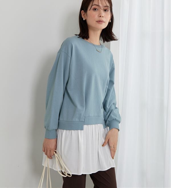 BELLUNA（ベルーナ）の「裏毛素材レイヤード風チュニック（チュニック）」｜詳細画像