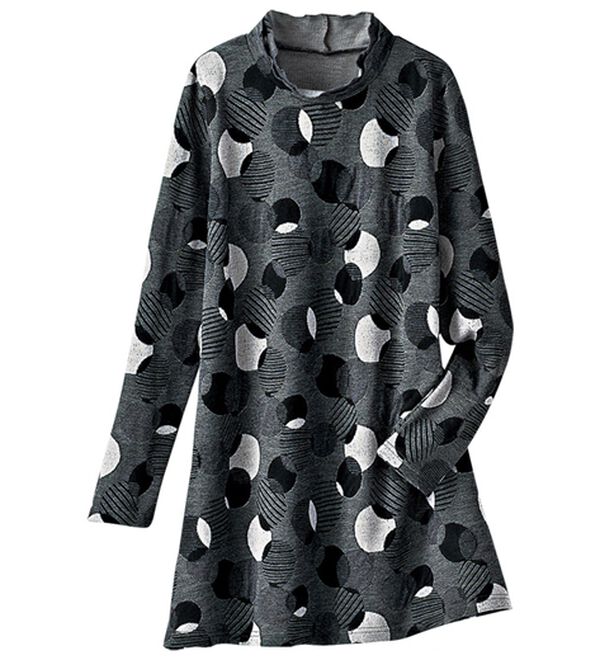 BELLUNA（ベルーナ）の「華やかふくれジャカードチュニック（チュニック）」｜モノトーン系