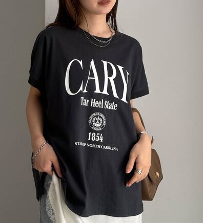 RANAN（ラナン）の「【汗シミ防止】カレッジロゴプリントT（Tシャツ）」